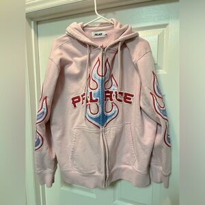 Palace Pink Flame Zip Hoodie